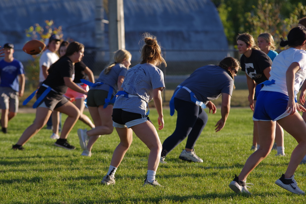 North Central Volleyball playing Powderpuff football