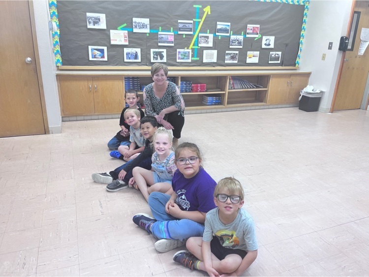 Mrs. Snelley with the kindergartners 